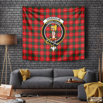 Chisholm Modern Tartan Tapestry Wall Hanging and Home Decor for Room with Family Crest