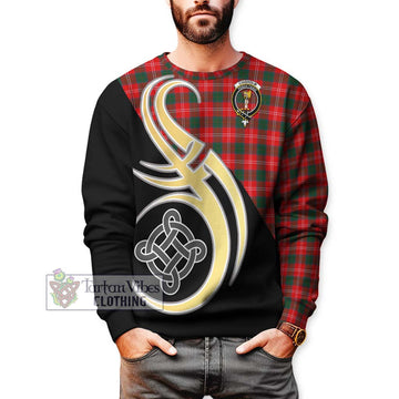 Chisholm Modern Tartan Sweatshirt with Family Crest and Celtic Symbol Style