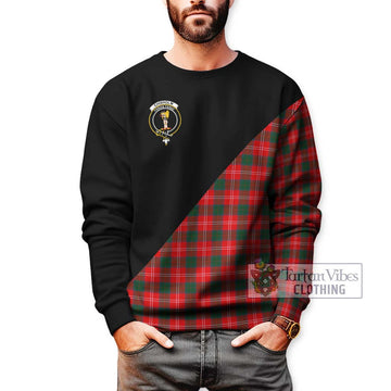 Chisholm Modern Tartan Sweatshirt with Family Crest and Military Logo Style