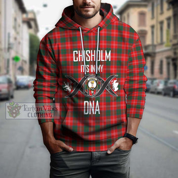 Chisholm Modern Tartan Hoodie with Family Crest DNA In Me Style