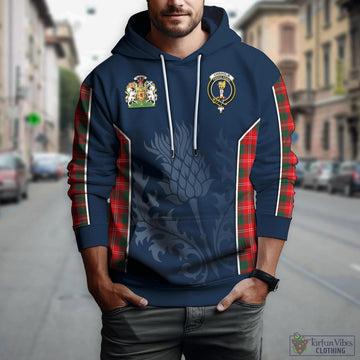 Chisholm Modern Tartan Hoodie with Family Crest and Scottish Thistle Vibes Sport Style