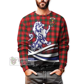 Chisholm Modern Tartan Sweatshirt with Alba Gu Brath Regal Lion Emblem