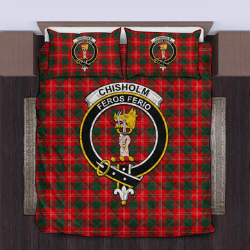 Chisholm Modern Tartan Quilt Bed Set with Family Crest