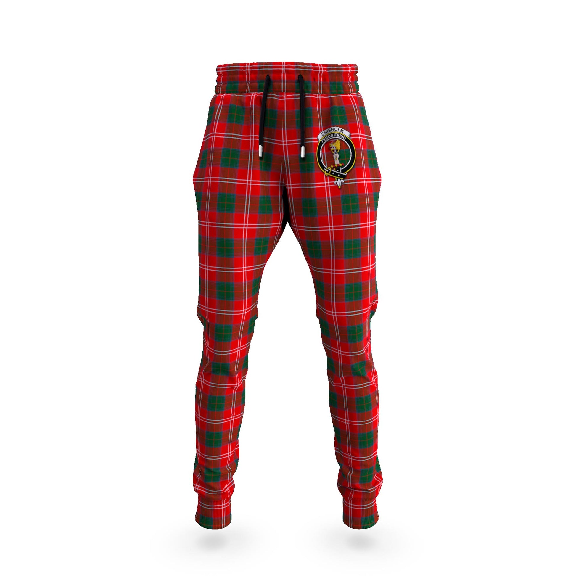 Chisholm Modern Tartan Joggers Pants with Family Crest 5XL - Tartan Vibes Clothing