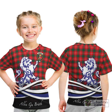 Chisholm Modern Tartan Kid T-Shirt with Alba Gu Brath Regal Lion Emblem