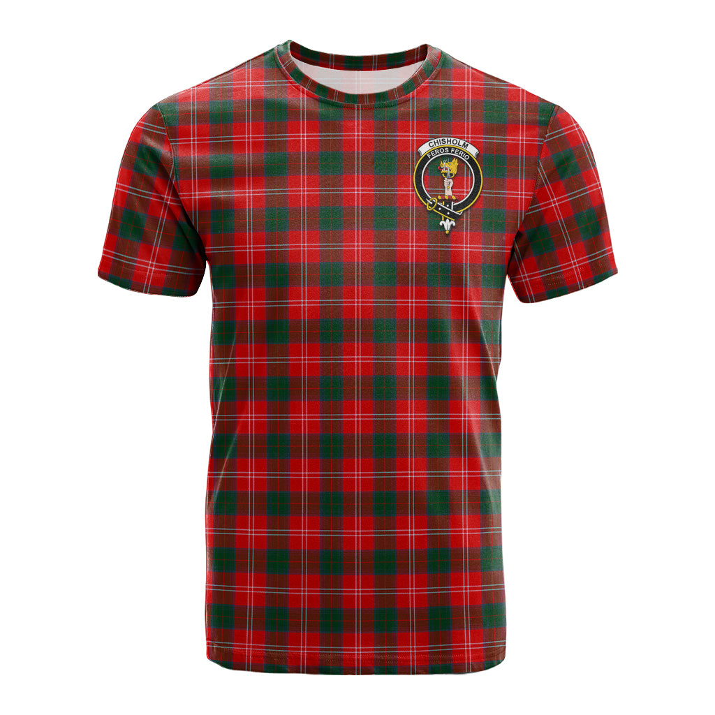 Chisholm Modern Tartan T-Shirt with Family Crest - Tartan Vibes Clothing