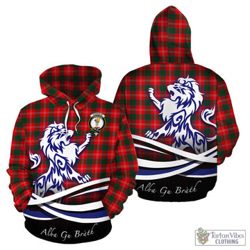 Chisholm Modern Tartan Hoodie with Alba Gu Brath Regal Lion Emblem