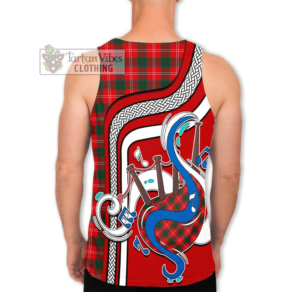 Chisholm Modern Tartan Men's Tank Top with Epic Bagpipe Style - Tartanvibesclothing Shop