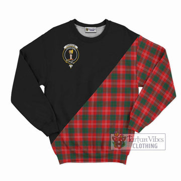 Chisholm Modern Tartan Sweatshirt with Family Crest and Military Logo Style