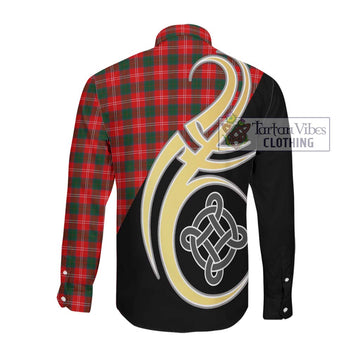 Chisholm Modern Tartan Long Sleeve Button Shirt with Family Crest and Celtic Symbol Style