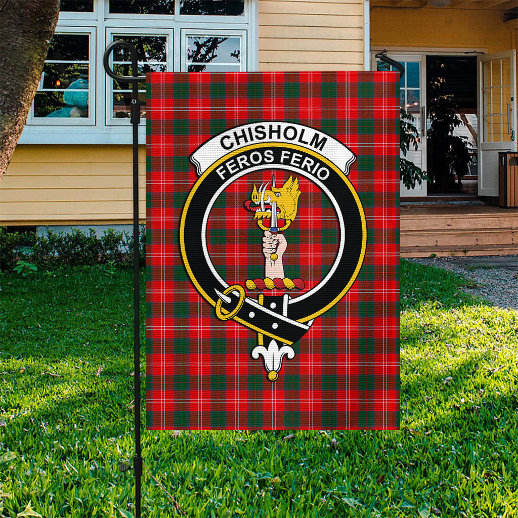 Chisholm Modern Tartan Flag with Family Crest - Tartan Vibes Clothing