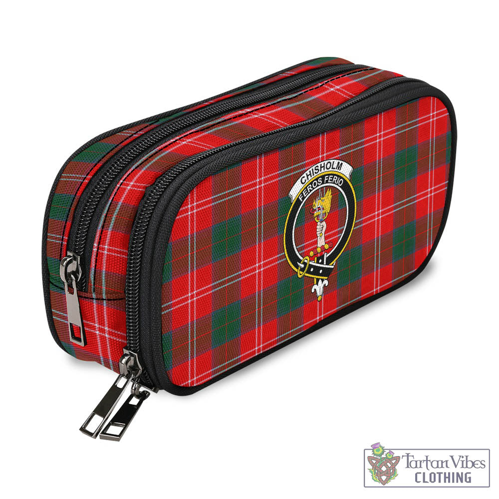 Tartan Vibes Clothing Chisholm Modern Tartan Pen and Pencil Case with Family Crest