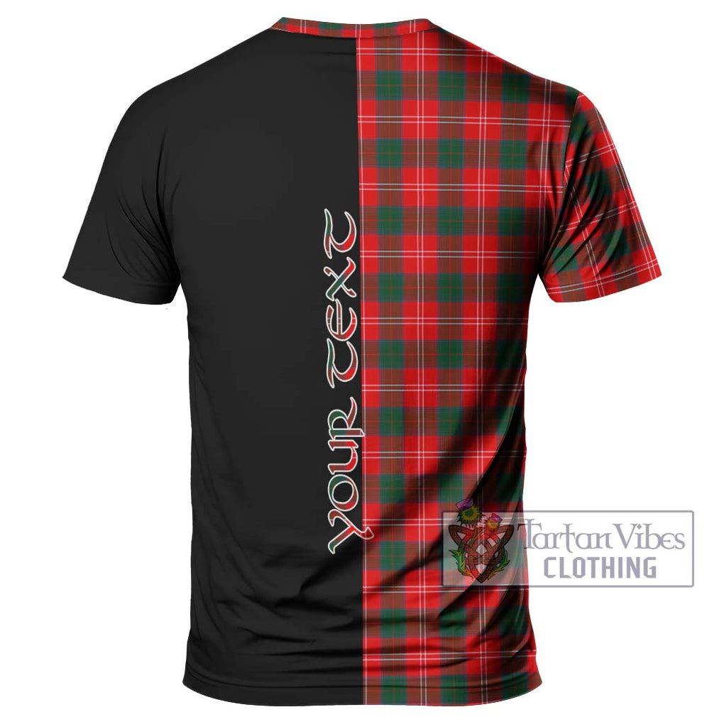 Chisholm Modern Tartan T-Shirt with Family Crest and Half Of Me Style - Tartanvibesclothing Shop