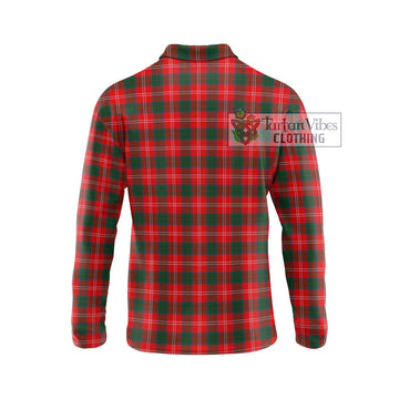 Chisholm Modern Tartan Long Sleeve Polo Shirt with Family Crest DNA In Me Style