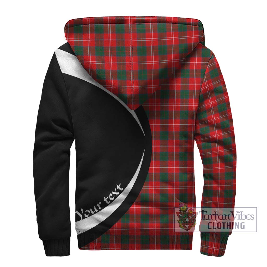 Chisholm Modern Tartan Sherpa Hoodie with Family Crest Circle Style - Tartan Vibes Clothing