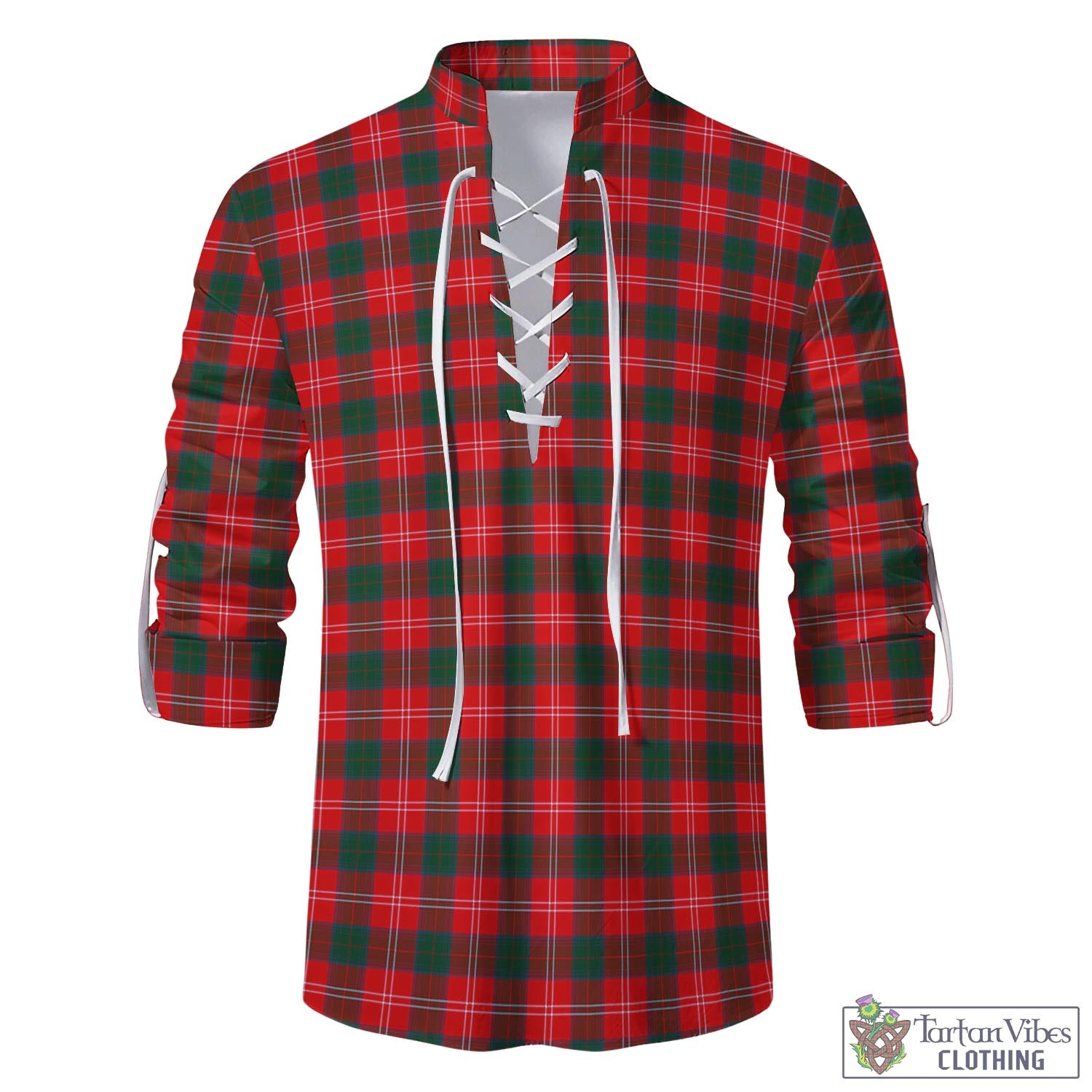 Tartan Vibes Clothing Chisholm Modern Tartan Men's Scottish Traditional Jacobite Ghillie Kilt Shirt