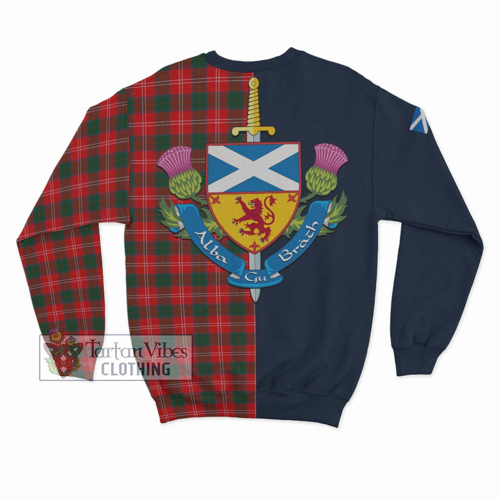 Tartan Vibes Clothing Chisholm Modern Tartan Sweatshirt with Scottish Lion Royal Arm Half Style