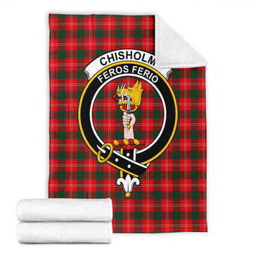 Chisholm Modern Tartan Blanket with Family Crest