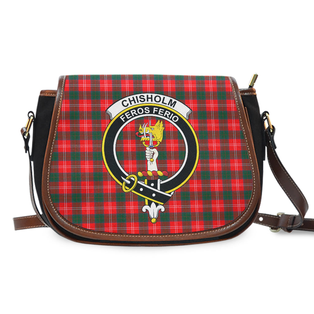 Chisholm Modern Tartan Saddle Bag with Family Crest - Tartan Vibes Clothing