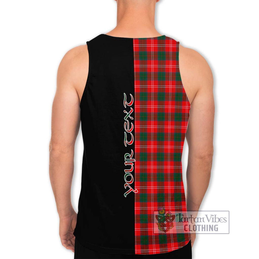 Chisholm Modern Tartan Men's Tank Top with Family Crest and Half Of Me Style - Tartanvibesclothing Shop