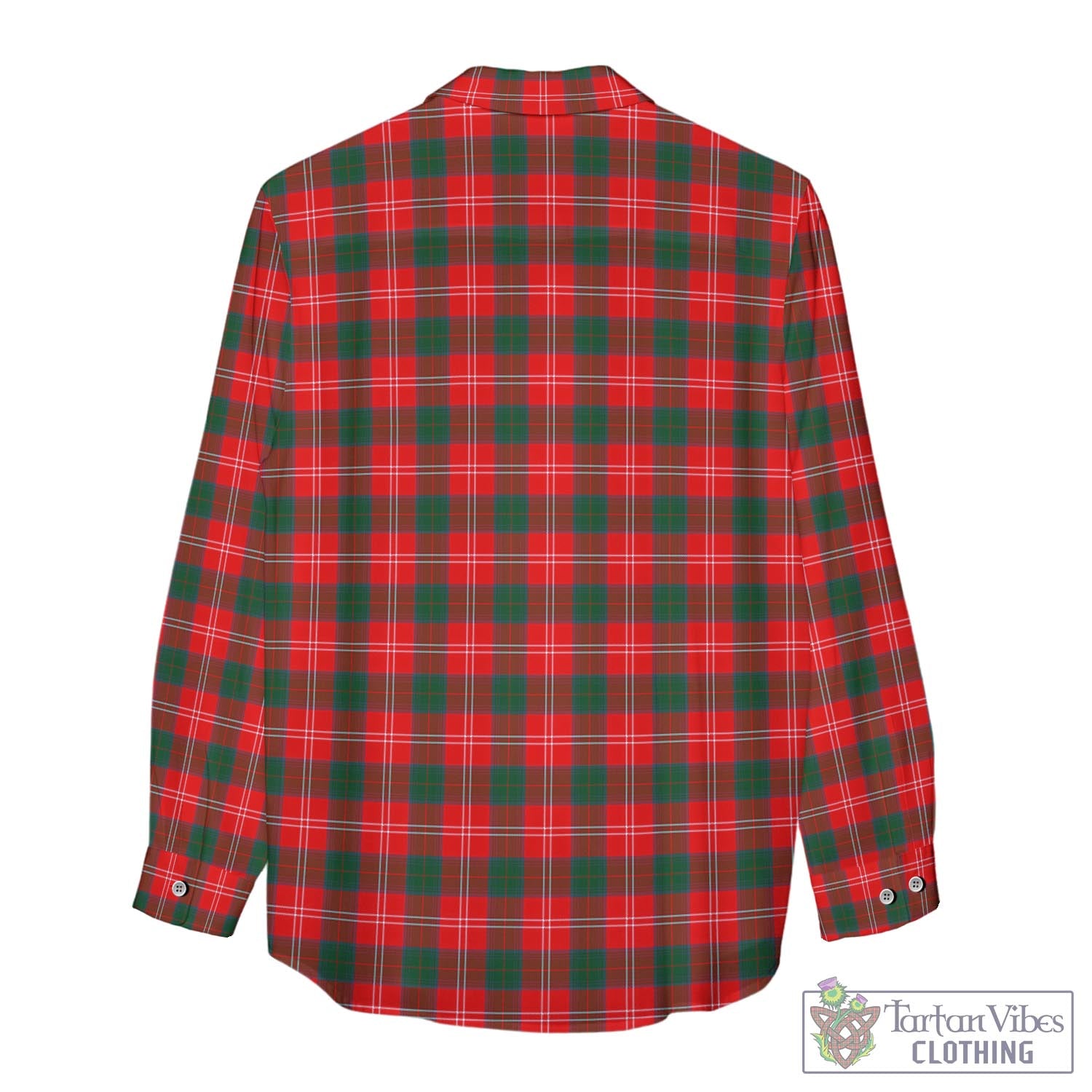 Tartan Vibes Clothing Chisholm Modern Tartan Womens Casual Shirt with Family Crest