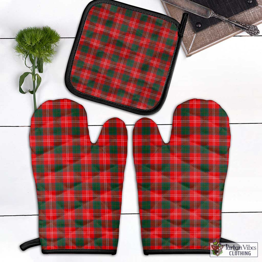 Chisholm Modern Tartan Combo Oven Mitt & Pot-Holder Combo 1 Oven Mitt & 1 Pot-Holder Black - Tartan Vibes Clothing