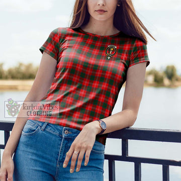 Chisholm Modern Tartan Cotton T-Shirt with Family Crest