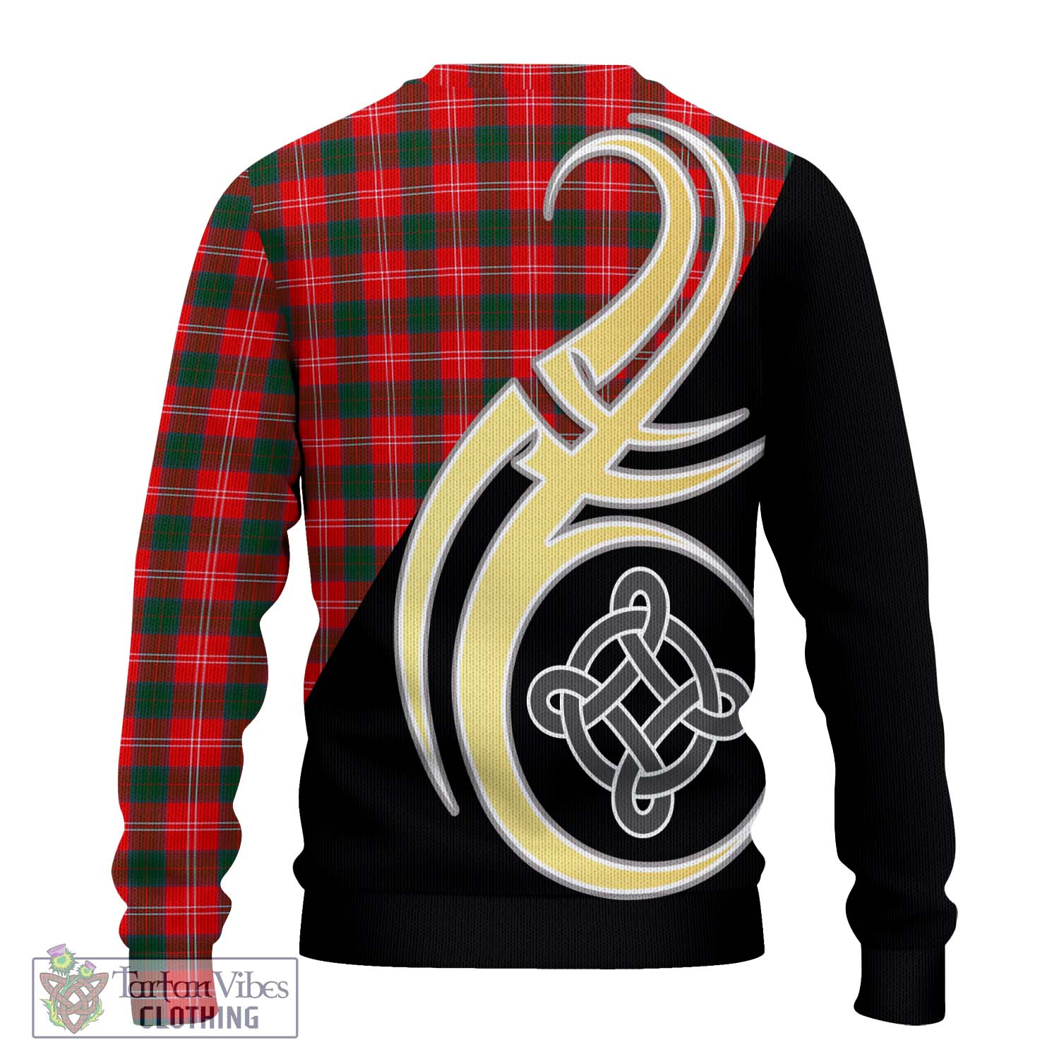 Chisholm Modern Tartan Knitted Sweater with Family Crest and Celtic Symbol Style - Tartan Vibes Clothing