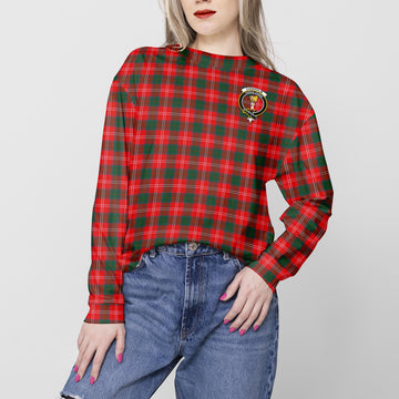 Chisholm Modern Tartan Sweatshirt with Family Crest