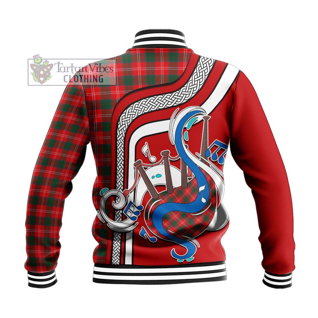 Tartan Vibes Clothing Chisholm Modern Tartan Baseball Jacket with Epic Bagpipe Style