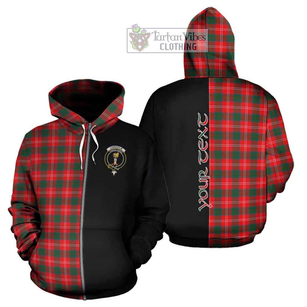 Chisholm Modern Tartan Hoodie with Family Crest and Half Of Me Style - Tartanvibesclothing Shop