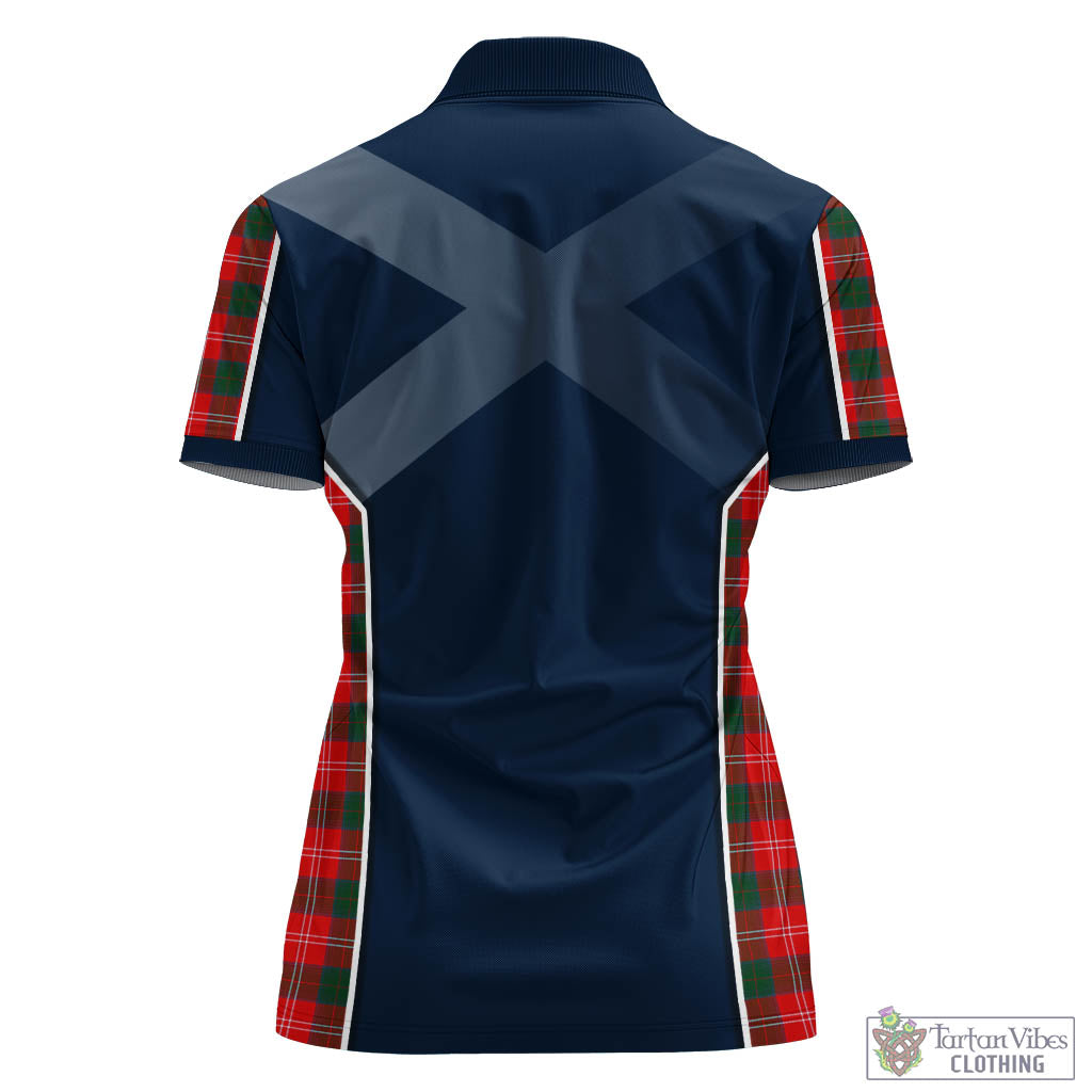 Chisholm Modern Tartan Women's Polo Shirt with Family Crest and Lion Rampant Vibes Sport Style - Tartan Vibes Clothing