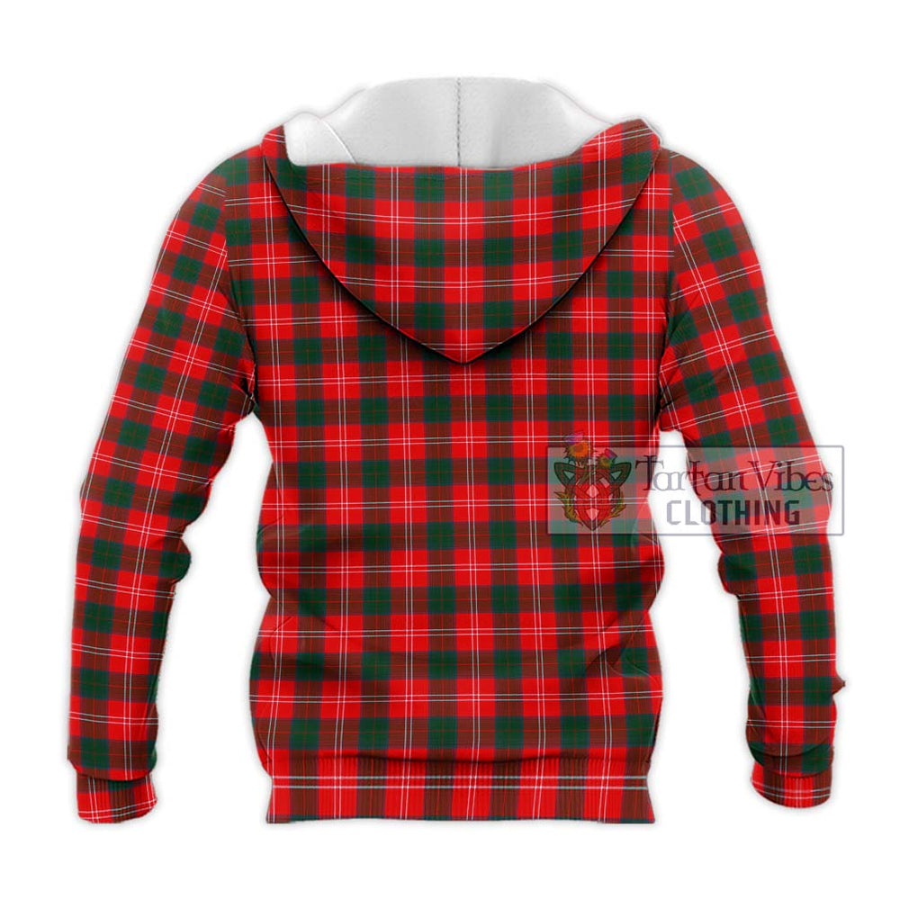 Chisholm Modern Tartan Knitted Hoodie with Family Crest DNA In Me Style - Tartanvibesclothing Shop