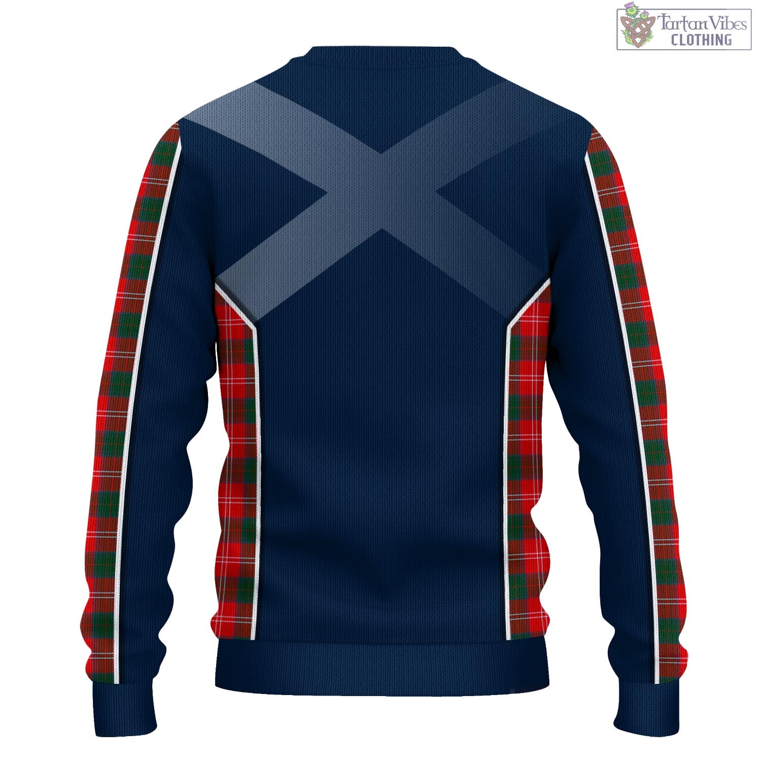 Tartan Vibes Clothing Chisholm Modern Tartan Knitted Sweatshirt with Family Crest and Scottish Thistle Vibes Sport Style