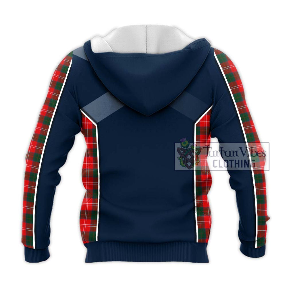 Chisholm Modern Tartan Knitted Hoodie with Family Crest and Lion Rampant Vibes Sport Style - Tartan Vibes Clothing