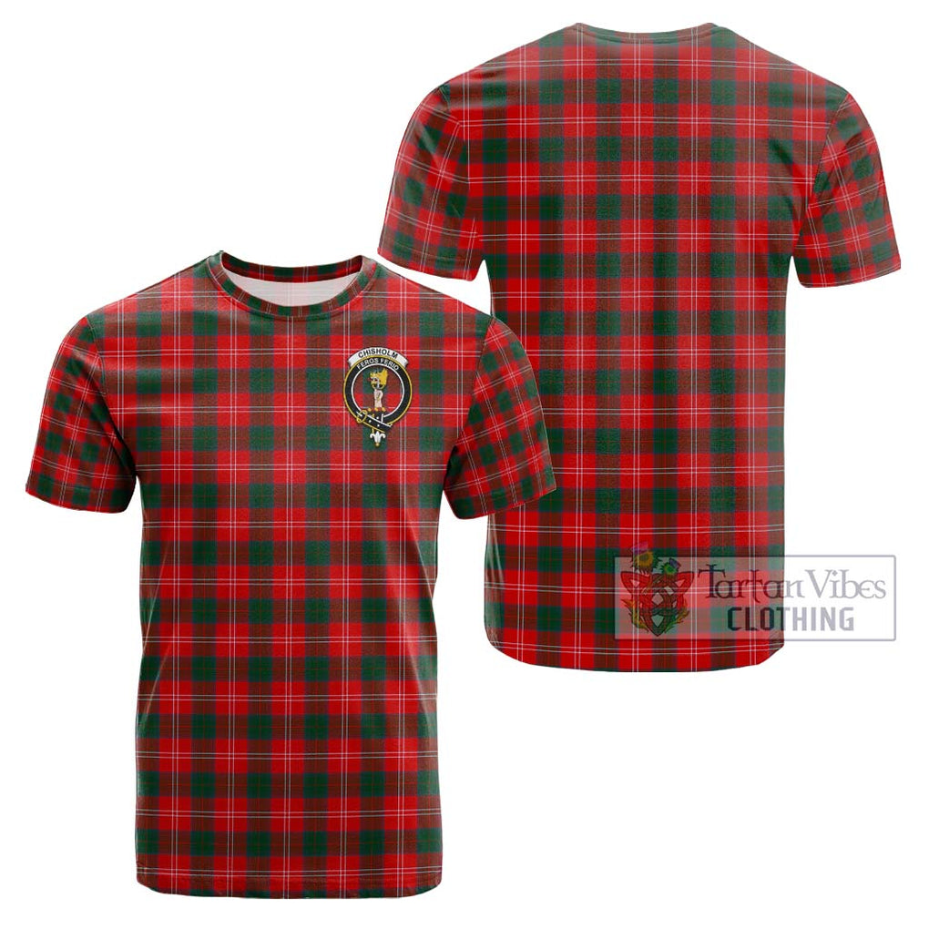 Chisholm Modern Tartan Cotton T-Shirt with Family Crest Kid's Shirt - Tartanvibesclothing Shop