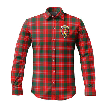 Chisholm Modern Tartan Long Sleeve Button Up Shirt with Family Crest