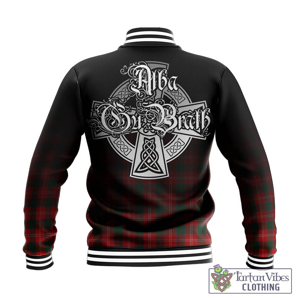 Tartan Vibes Clothing Chisholm Modern Tartan Baseball Jacket Featuring Alba Gu Brath Family Crest Celtic Inspired