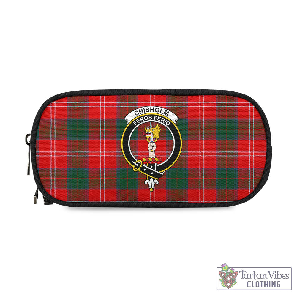 Tartan Vibes Clothing Chisholm Modern Tartan Pen and Pencil Case with Family Crest