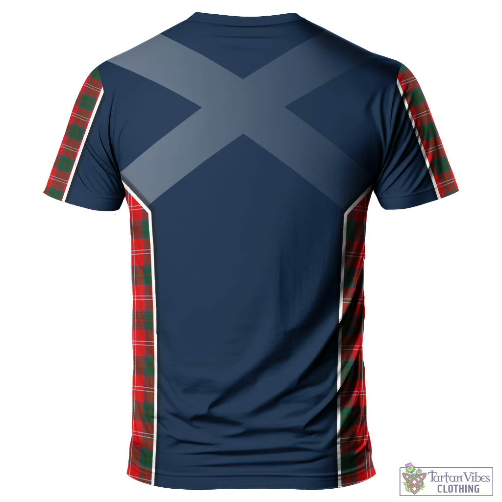 Tartan Vibes Clothing Chisholm Modern Tartan T-Shirt with Family Crest and Scottish Thistle Vibes Sport Style