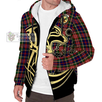 Christie Tartan Sherpa Hoodie with Family Crest Celtic Wolf Style