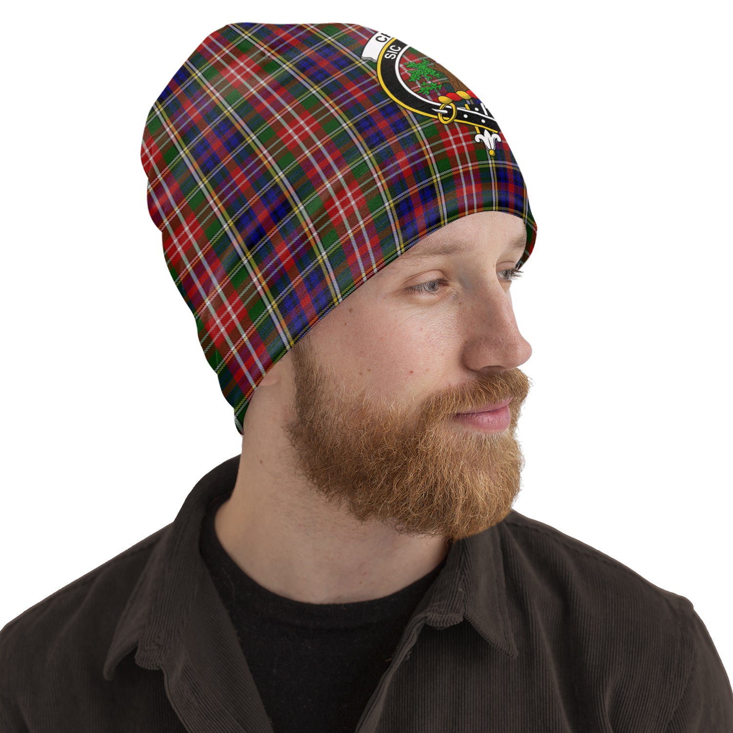 Christie Tartan Beanies Hat with Family Crest One Size 10.5*10.2 inches - Tartan Vibes Clothing