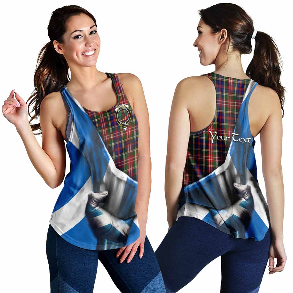 Tartan Vibes Clothing Christie Tartan Women's Racerback Tanks with Family Crest Scotland Patriotic Style