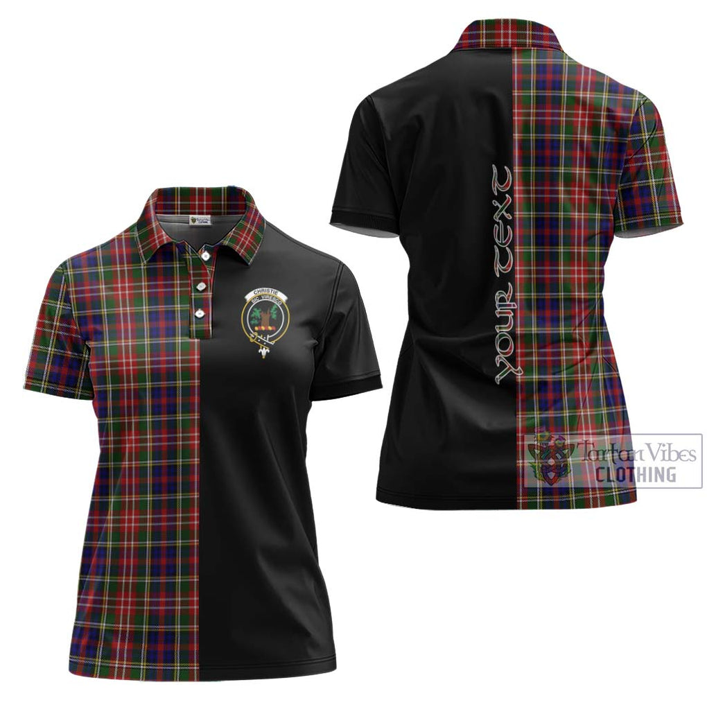 Christie Tartan Women's Polo Shirt with Family Crest and Half Of Me Style Women - Tartanvibesclothing Shop