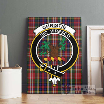 Christie Tartan Canvas Print Wall Art with Family Crest