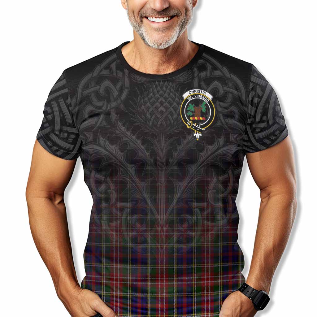 Tartan Vibes Clothing Christie Tartan T-Shirt with Family Crest Celtic Thistle Vibes