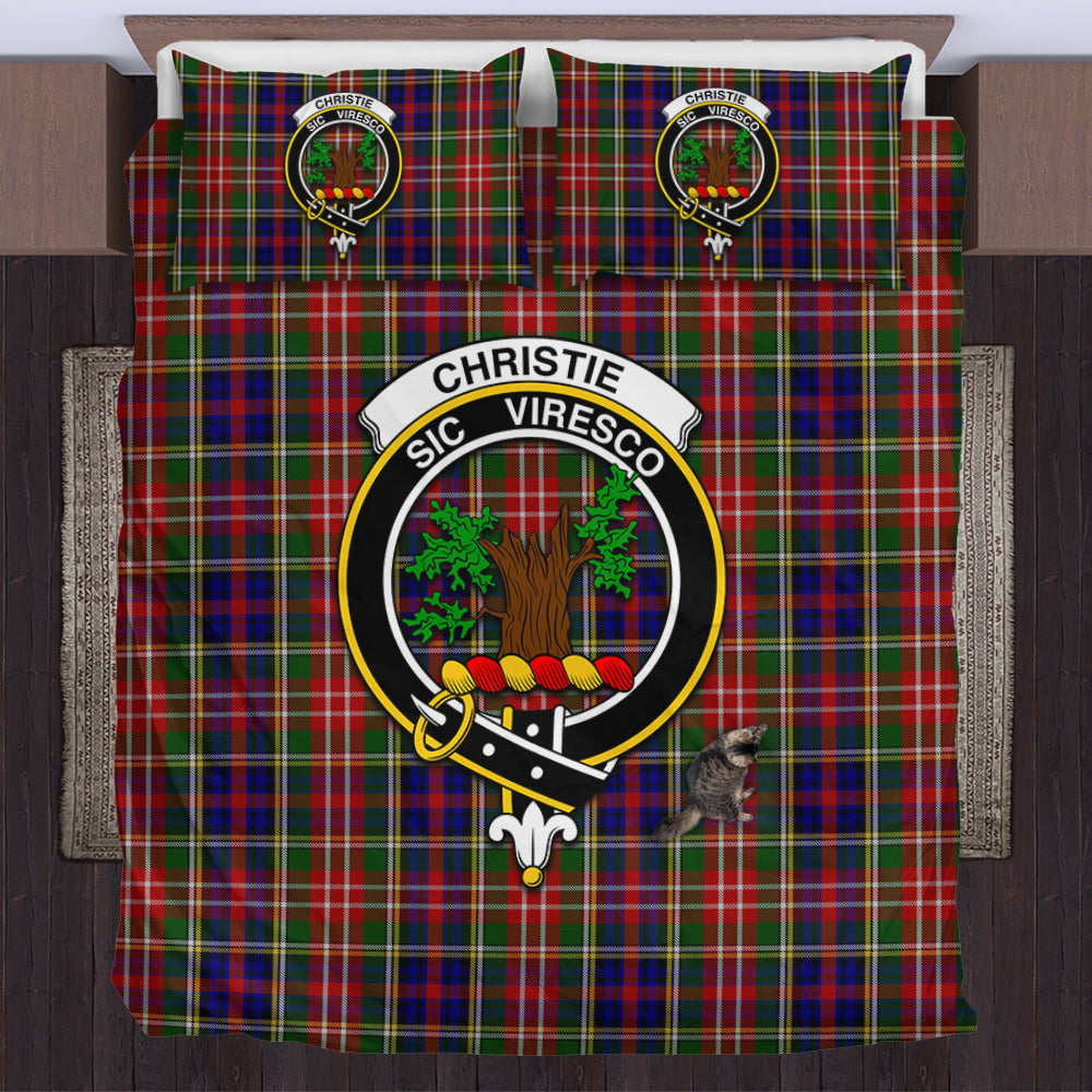 Christie Tartan Bedding Set with Family Crest US Bedding Set - Tartan Vibes Clothing