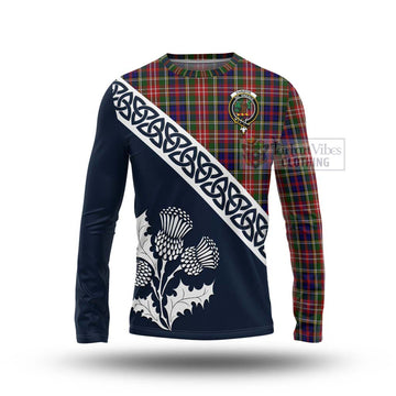 Christie Tartan Long Sleeve T-Shirt Featuring Thistle and Scotland Map