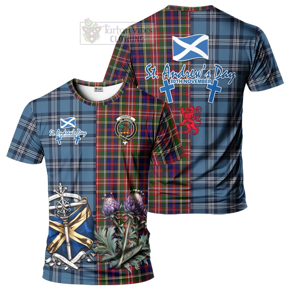 Tartan Vibes Clothing Christie Tartan T-Shirt Happy St. Andrew's Day Half Tartan Style