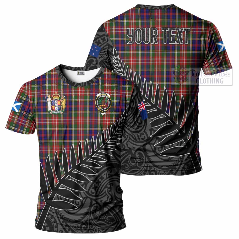 Tartan Vibes Clothing Christie Crest Tartan T-Shirt with New Zealand Silver Fern Half Style